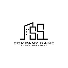 Letter SS With Building For Construction Company Logo