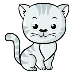 Cute Cat Smile Orange Coloring Page