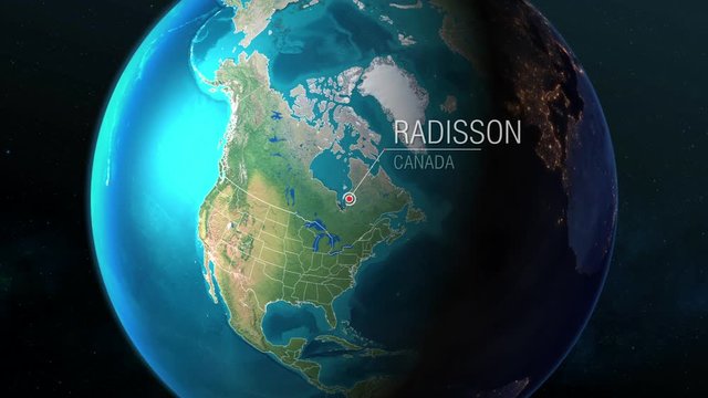 Canada - Radisson - Zooming from space to earth