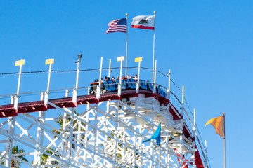 Historic Roller Coaster on Santa Cruz Boardwalk, California, USA