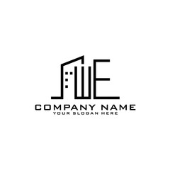 WE With Building For Construction Company Logo