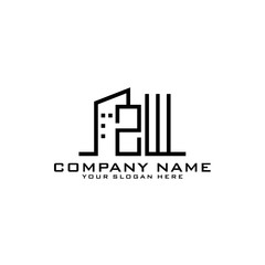 Fototapeta premium ZW With Building For Construction Company Logo