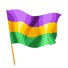 Mardi Gras carnival flag.