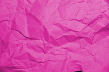 Crumpled recycle pink paper background - Pink paper crumpled texture - Pink paper wrinkled background.