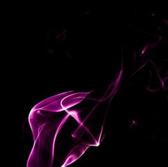 Purple smoke on black background