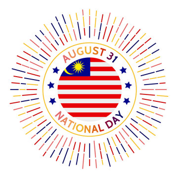 Malaysia national day badge. Independence of the Federation of Malaya from the United Kingdom in 1957. Celebrated on August 31.