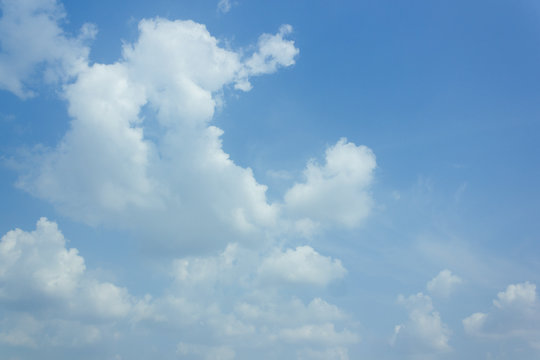 beautiful white clouds on a blue background