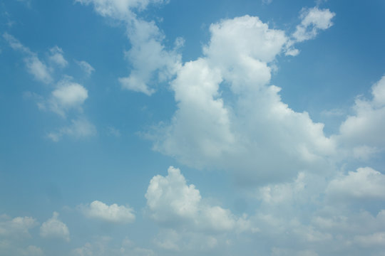 beautiful white clouds on a blue background
