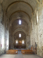 Old empty Church in Abbaye Notre-Dame de Boscodon, France