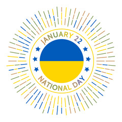 Ukraine national day badge. Unification of Ukraine on January 22, 1919. Celebrated on January 22.