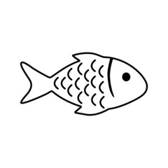 Fish vector icon. aquarium illustration symbol. aquatic sign or logo.