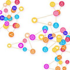 Social media marketing, Communication concept.