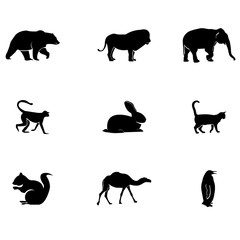 Animals silhouette vector art design