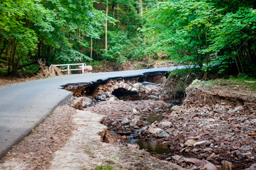 Starkregen Unwetter Schäden - Deutschland Sachsen