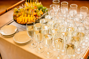 glasses on table