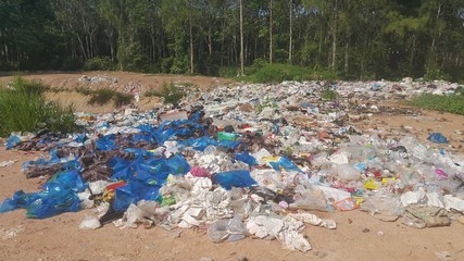 garbage in water landfill