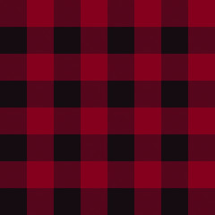Vector Red and Black Buffalo Check Plaid Seamless Pattern illustration for printing on paper, wallpaper, covers, textiles, fabrics, for decoration, decoupage, and other.