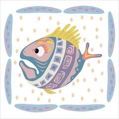 fish,ornament,   sea,  ocean,     postcard,  baby,isolated,  pattern