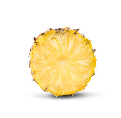 pineapple with slices isolated Clipping Path