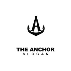 anchor with A letter modern logo icon design vector illustration © Alpha Factory Std