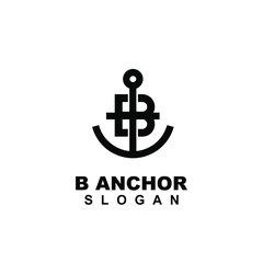 anchor with letter b modern logo icon design vector illustration