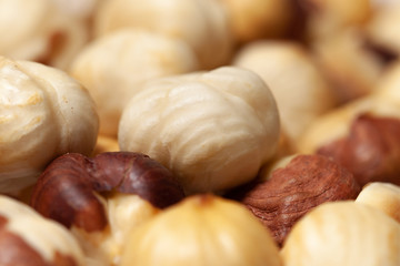 Hazelnut without shell filbert macro whole closeup