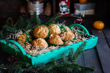 New Year and Christmas Carrot-Nut Muffins