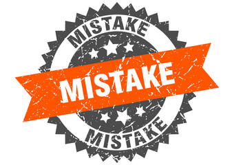 mistake grunge stamp with orange band. mistake