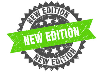 Obraz premium new edition grunge stamp with green band. new edition
