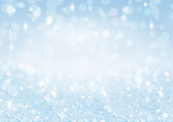 Naklejka na ściany i meble Winter christmas sparkling shiny silver bright glittering abstract bokeh background
