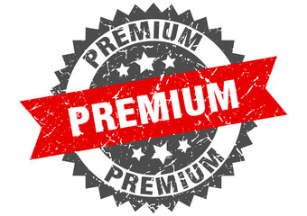 premium grunge stamp with red band. premium