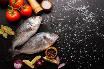 fresh fish and vegetables