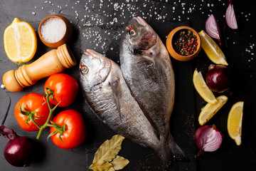 fresh fish and vegetables