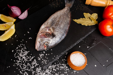 fresh fish and vegetables