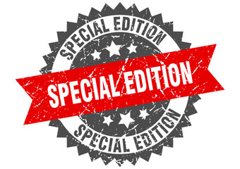 special edition grunge stamp with red band. special edition