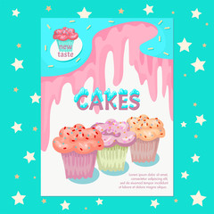 Wide choice in a bakery of muffins and cupcakes