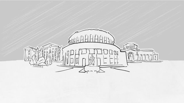 Yerevan Armenia Selfdrawing Lines