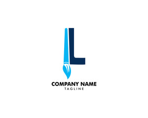 Initial Letter L Paint Brush Logo Template Design Vector