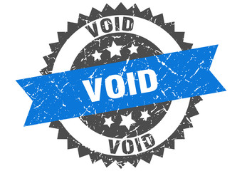 void grunge stamp with blue band. void