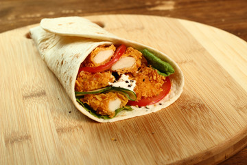 Tortilla with Chicken Nuggets