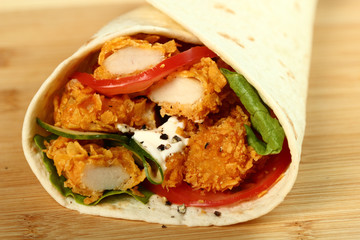 Tortilla with Chicken Nuggets