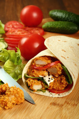 Tortilla with Chicken Nuggets