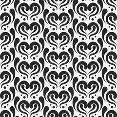 Black and white seamless retro pattern for your design. Vector.