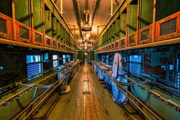 Empty Mail Bags on an old Train Car