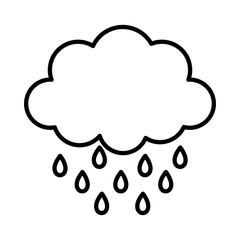 storm cloud rain drops weather design icon thick line