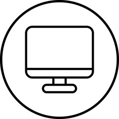 LCD Vector Icon White Background