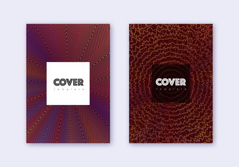 Hipster cover design template set. Orange abstract