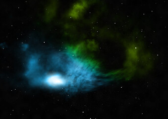 Obraz na płótnie Canvas Being shone nebula. 3D rendering