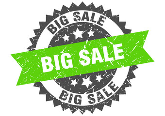 big sale grunge stamp with green band. big sale