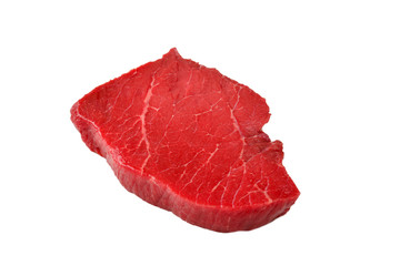 Beef steak isolated on white background.